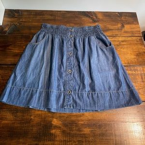 Lane Bryant Button Down Blue Jean Skirt Sz 14